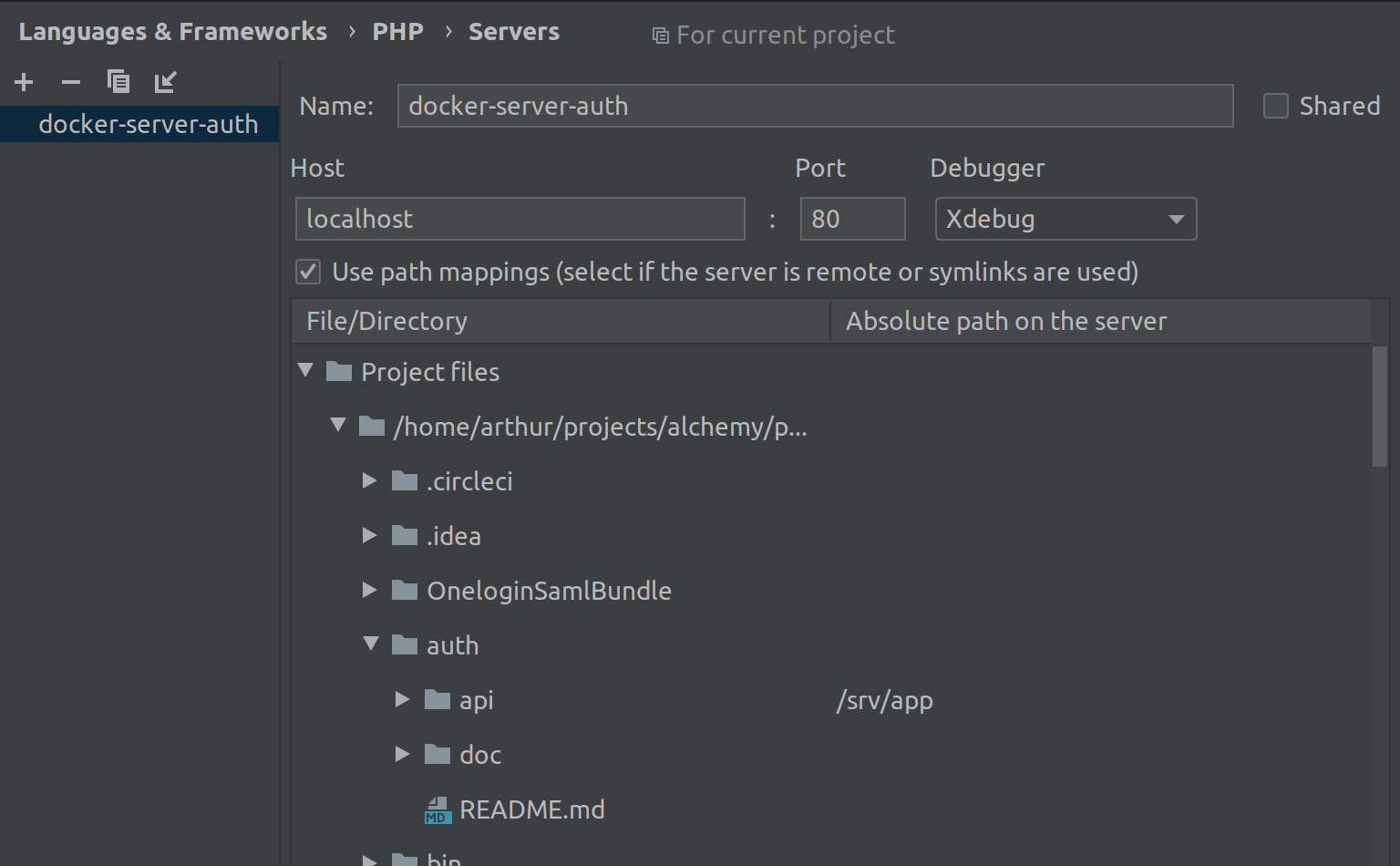 PhpStorm mapping